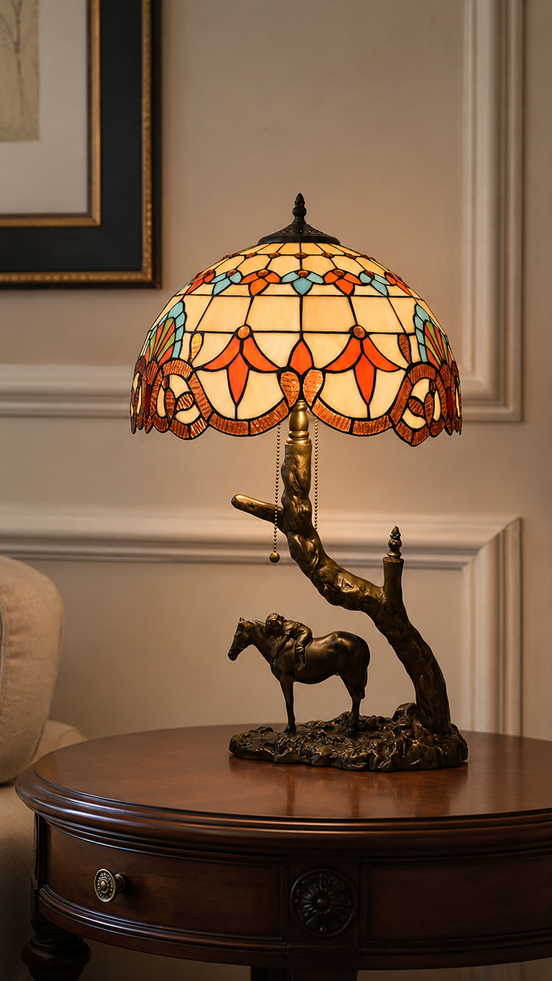 Vintage Tiffany Lamp, Handmade Desk Lamp, Floor Lamp, Stained Glass Lamp Shade, Victorian Home Decor, Gift for Mom, Handmade Home Decor