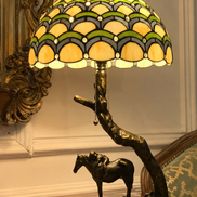 Vintage Tiffany Lamp, Handmade Desk Lamp, Floor Lamp, Stained Glass Lamp Shade, Victorian Home Decor, Gift for Mom, Handmade Home Decor