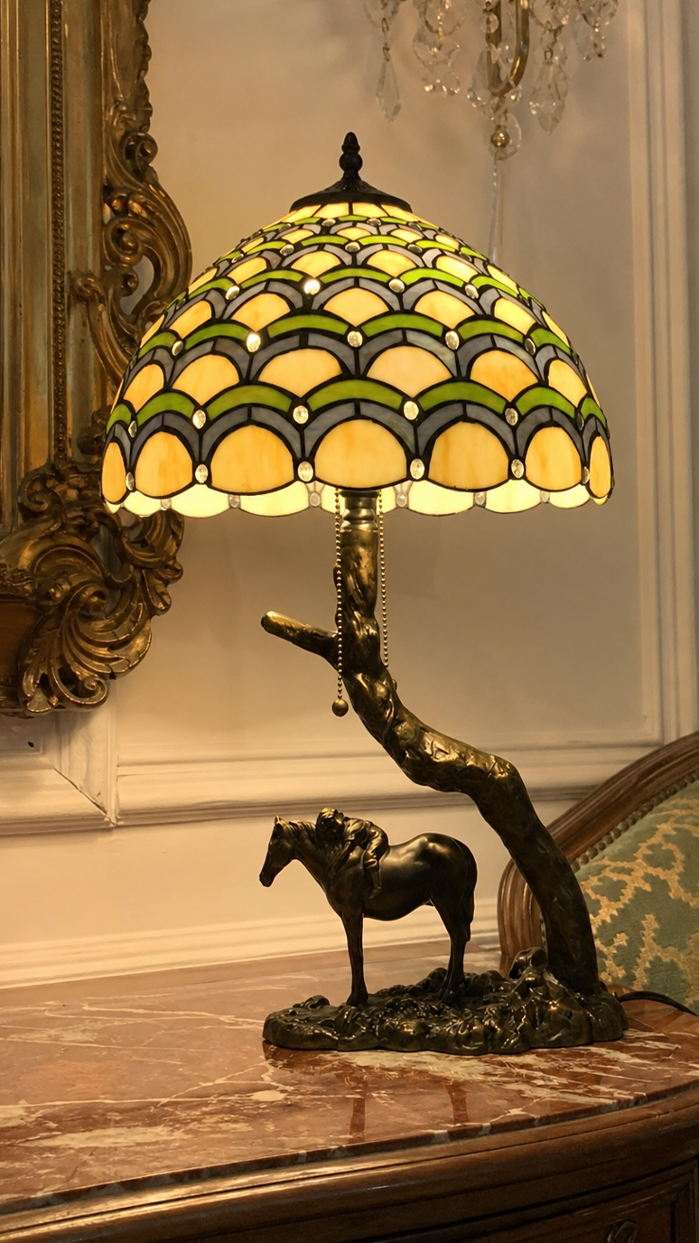 Vintage Tiffany Lamp, Handmade Desk Lamp, Floor Lamp, Stained Glass Lamp Shade, Victorian Home Decor, Gift for Mom, Handmade Home Decor