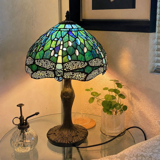 Vintage Tiffany Lamp, Handmade Table Lamp, Stained Glass Lamp Shade, Victorian Home Decor, Handmade Desk Lamp, Gift for Mom