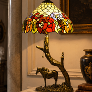 Vintage Tiffany Lamp, Handmade Desk Lamp, Floor Lamp, Stained Glass Lamp Shade, Victorian Home Decor, Gift for Mom, Handmade Home Decor