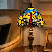 Vintage Tiffany Lamp, Handmade Desk Lamp, Floor Lamp, Stained Glass Lamp Shade, Victorian Home Decor, Gift for Mom, Handmade Home Decor