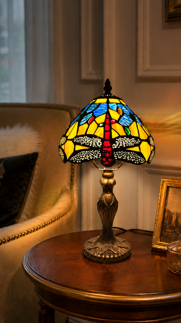 Vintage Tiffany Lamp, Handmade Desk Lamp, Floor Lamp, Stained Glass Lamp Shade, Victorian Home Decor, Gift for Mom, Handmade Home Decor