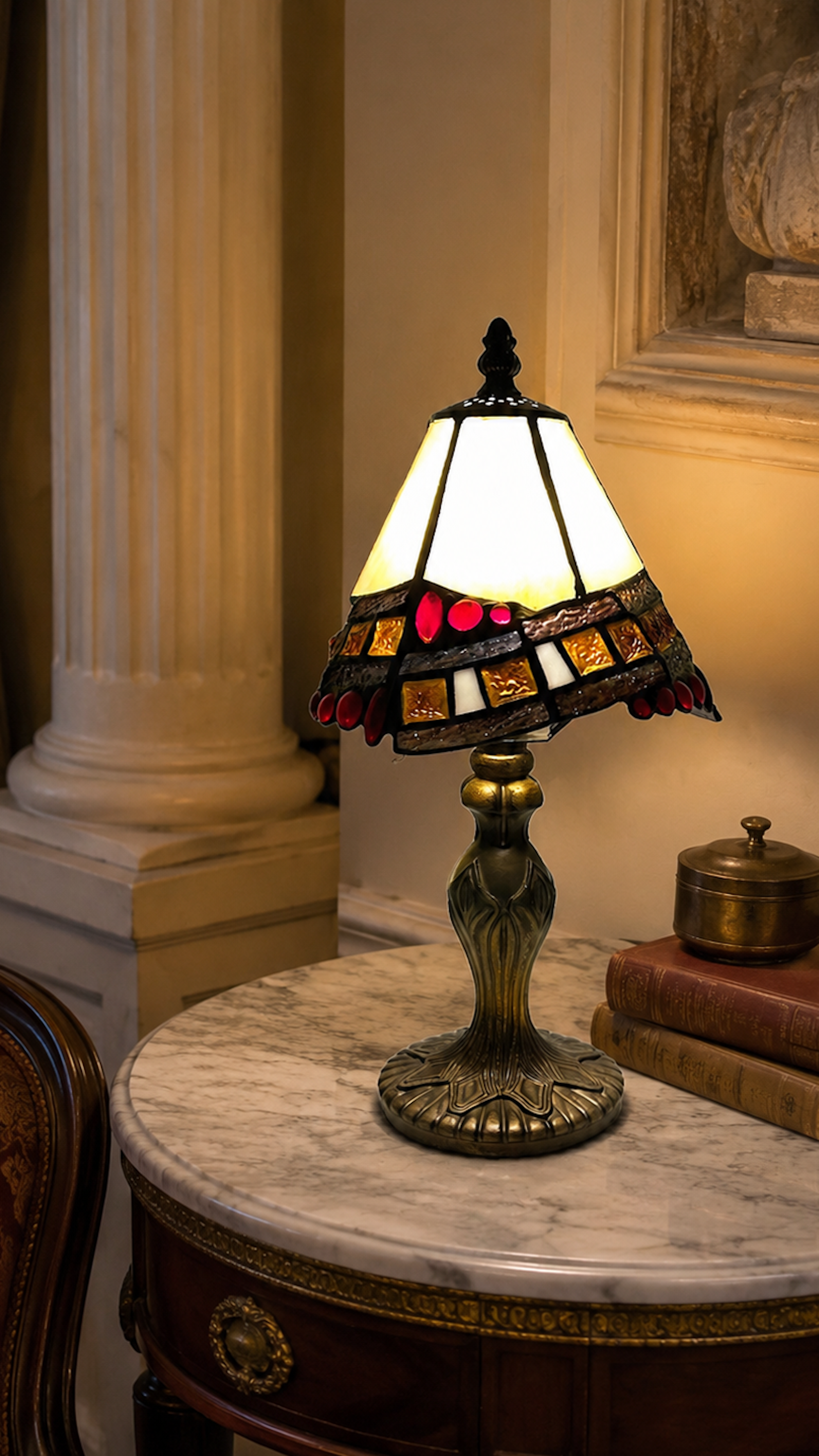 Vintage Tiffany Lamp, Handmade Desk Lamp, Floor Lamp, Stained Glass Lamp Shade, Victorian Home Decor, Gift for Mom, Handmade Home Decor