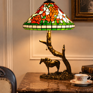 Vintage Tiffany Lamp, Handmade Desk Lamp, Floor Lamp, Stained Glass Lamp Shade, Victorian Home Decor, Gift for Mom, Handmade Home Decor