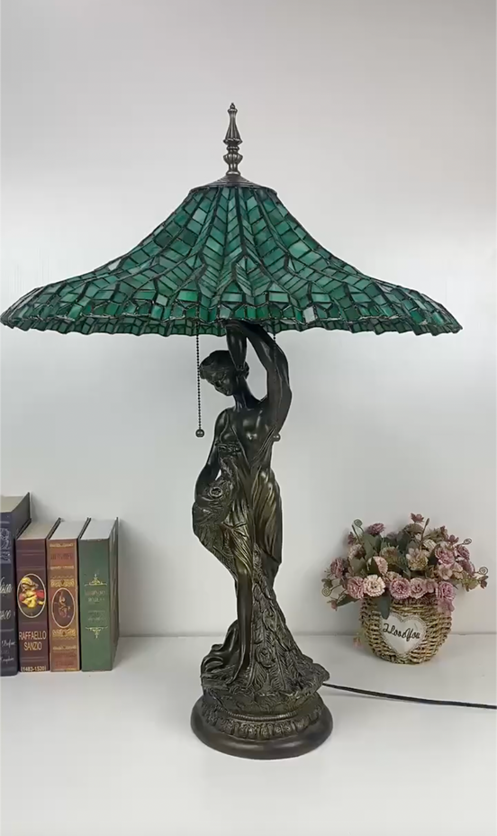 Vintage Tiffany Lamp, Handmade Desk Lamp, Floor Lamp, Stained Glass Lamp Shade, Victorian Home Decor, Gift for Mom, Handmade Home Decor