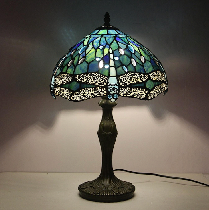 Vintage Tiffany Lamp, Handmade Table Lamp, Stained Glass Lamp Shade, Victorian Home Decor, Handmade Desk Lamp, Gift for Mom