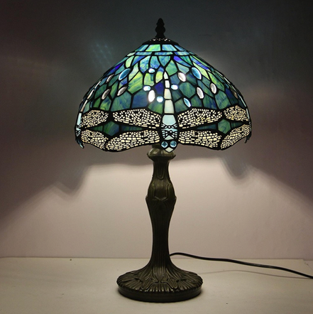 Vintage Tiffany Lamp, Handmade Table Lamp, Stained Glass Lamp Shade, Victorian Home Decor, Handmade Desk Lamp, Gift for Mom