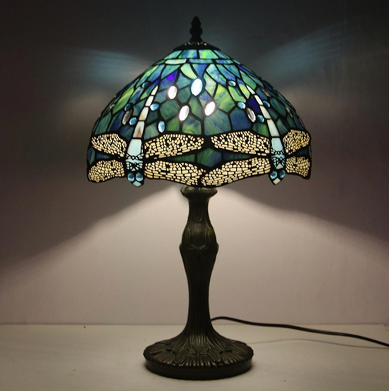 Vintage Tiffany Lamp, Handmade Table Lamp, Stained Glass Lamp Shade, Victorian Home Decor, Handmade Desk Lamp, Gift for Mom