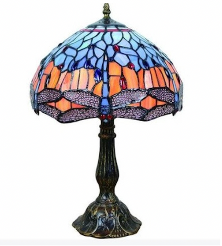 Vintage Tiffany Lamp, Handmade Table Lamp, Stained Glass Lamp Shade, Victorian Home Decor, Handmade Desk Lamp, Gift for Mom