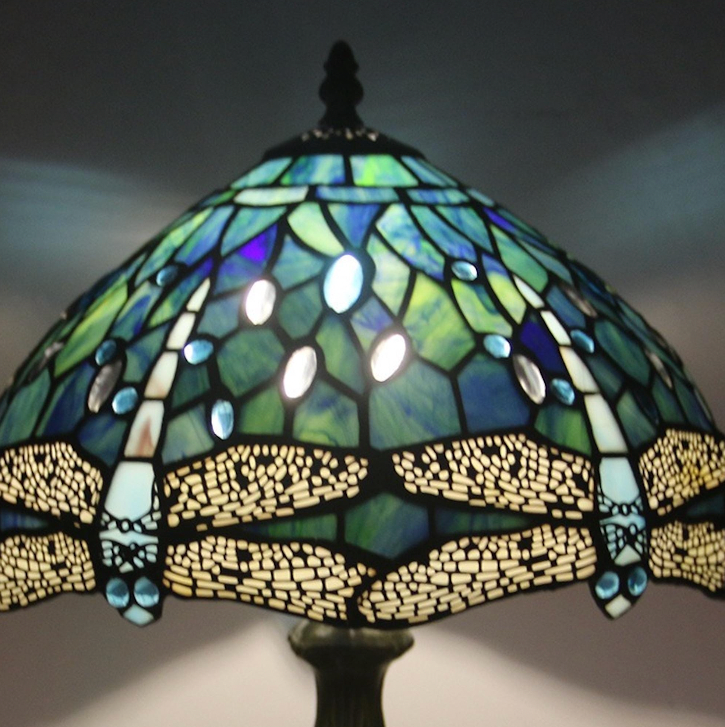 Vintage Tiffany Lamp, Handmade Table Lamp, Stained Glass Lamp Shade, Victorian Home Decor, Handmade Desk Lamp, Gift for Mom