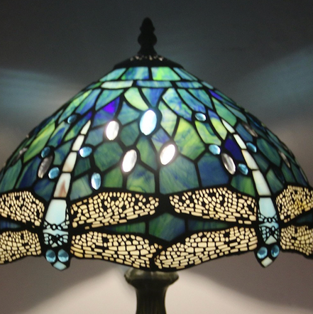 Vintage Tiffany Lamp, Handmade Table Lamp, Stained Glass Lamp Shade, Victorian Home Decor, Handmade Desk Lamp, Gift for Mom