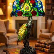 Vintage Tiffany Lamp, Handmade Desk Lamp, Floor Lamp, Stained Glass Lamp Shade, Victorian Home Decor, Gift for Mom, Handmade Home Decor