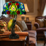 Vintage Tiffany Lamp, Handmade Desk Lamp, Floor Lamp, Stained Glass Lamp Shade, Victorian Home Decor, Gift for Mom, Handmade Home Decor