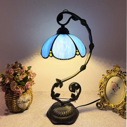 Vintage Tiffany Lamp, Handmade Desk Lamp, Floor Lamp, Stained Glass Lamp Shade, Victorian Home Decor, Gift for Mom, Handmade Home Decor