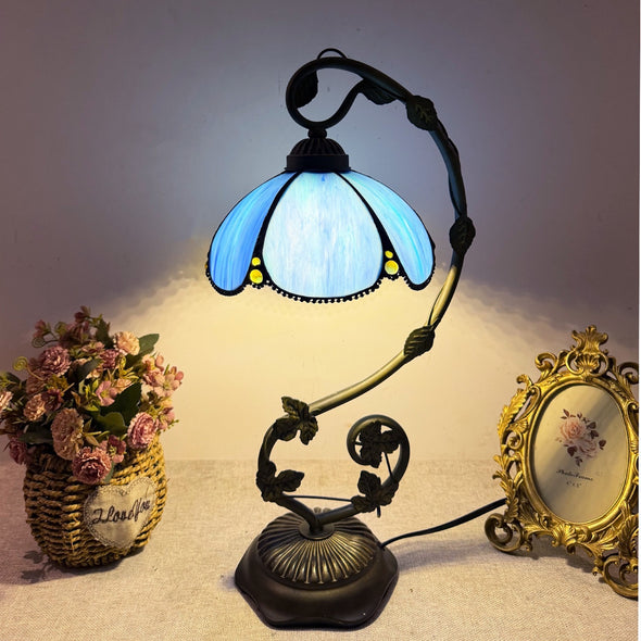 Vintage Tiffany Lamp, Handmade Desk Lamp, Floor Lamp, Stained Glass Lamp Shade, Victorian Home Decor, Gift for Mom, Handmade Home Decor