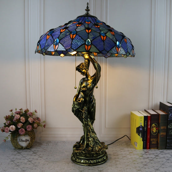 Vintage Tiffany Lamp, Handmade Desk Lamp, Floor Lamp, Stained Glass Lamp Shade, Victorian Home Decor, Gift for Mom, Handmade Home Decor