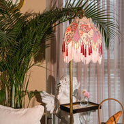 Handmade LampShade With Fringes-Victorian Lampshade-Luxury Ceiling Pendent-Custom LampShade-Vintage Style Lampshade-Living Room Lampshade