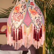 Handmade LampShade With Fringes-Victorian Lampshade-Luxury Ceiling Pendent-Custom LampShade-Vintage Style Lampshade-Living Room Lampshade