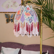 Handmade LampShade With Fringes-Victorian Lampshade-Luxury Ceiling Pendent-Custom LampShade-Vintage Style Lampshade-Living Room Lampshade