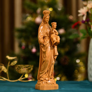 Virgin Mary with Baby Jesus Wooden Statue | Catholic Home Decor | Religious Gift | Handmade Christian Art Home Decor Christian Gifts Ideas