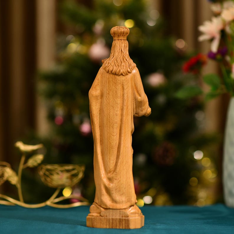 Virgin Mary with Baby Jesus Wooden Statue | Catholic Home Decor | Religious Gift | Handmade Christian Art Home Decor Christian Gifts Ideas