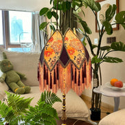 Handmade LampShade With Fringes-Victorian Lampshade-Luxury Ceiling Pendent-Custom LampShade-Vintage Style Lampshade-Living Room Lampshade
