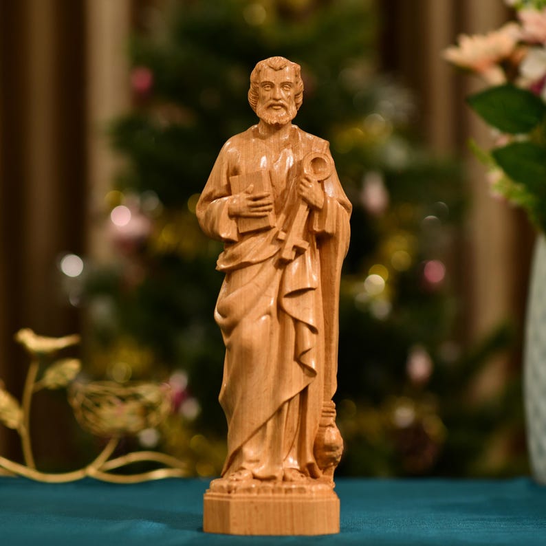 St. Peter Statue Figurine Religious Decoration Religious Catholic Statue Religious Gifts Christian Art Catholic Gifts Prayer Supplies