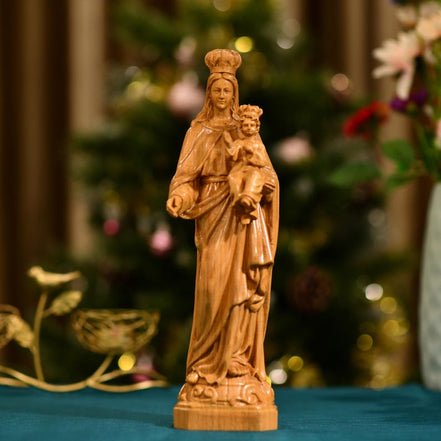Virgin Mary with Baby Jesus Wooden Statue | Catholic Home Decor | Religious Gift | Handmade Christian Art Home Decor Christian Gifts Ideas