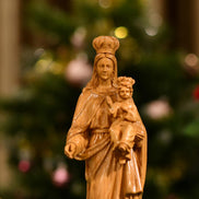 Virgin Mary with Baby Jesus Wooden Statue | Catholic Home Decor | Religious Gift | Handmade Christian Art Home Decor Christian Gifts Ideas