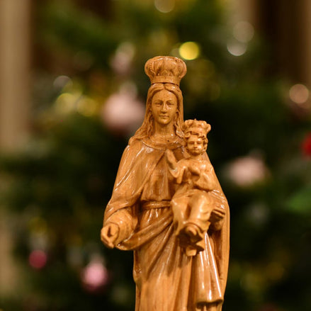 Virgin Mary with Baby Jesus Wooden Statue | Catholic Home Decor | Religious Gift | Handmade Christian Art Home Decor Christian Gifts Ideas