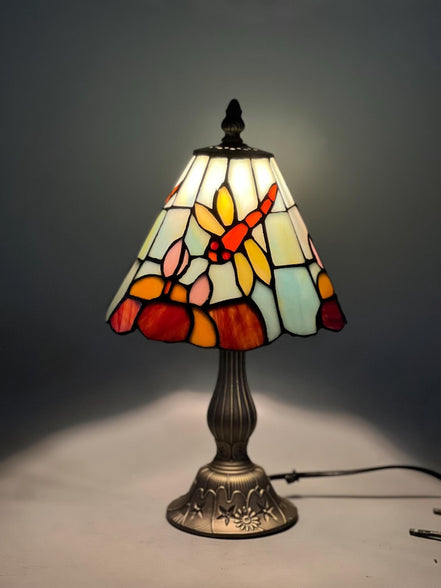 Dragonfly Tiffany Table Lamp, Home Decor, Handmade Antique Lighting, 8” Animal Tiffany lamp