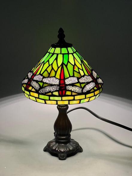 Dragonfly Tiffany Table Lamp, Home Decor, Handmade Antique Lighting, 8” Animal Tiffany lamp