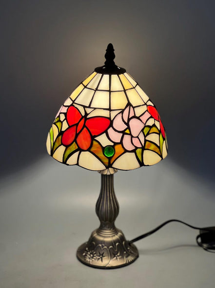 Floral Tiffany Table Lamp, Home Decor, Handmade Antique Lighting, Flower Tiffany lamp