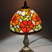 Floral Tiffany Table Lamp, Home Decor, Handmade Antique Lighting, Flower Tiffany lamp