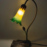 Pond Lily Flower Table Lamp, Stained Glass Table Lamp, Spring Home Decor, Handmade Antique Lighting, Vintage Tiffany lamp