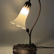 Pond Lily Flower Table Lamp, Stained Glass Table Lamp, Spring Home Decor, Handmade Antique Lighting, Vintage Tiffany lamp