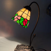 Pond Lily Flower Table Lamp, Stained Glass Table Lamp, Spring Home Decor, Handmade Antique Lighting, Vintage Tiffany lamp