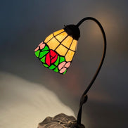 Pond Lily Flower Table Lamp, Stained Glass Table Lamp, Spring Home Decor, Handmade Antique Lighting, Vintage Tiffany lamp