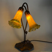 Pond Lily Flower Table Lamp, Stained Glass Table Lamp, Spring Home Decor, Handmade Antique Lighting, Vintage Tiffany lamp