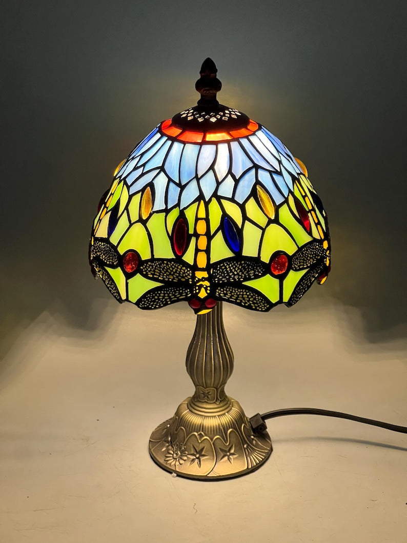 Floral Tiffany Table Lamp, Home Decor, Handmade Antique Lighting, Flower Tiffany lamp