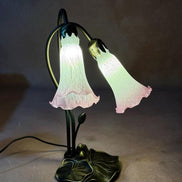 Pond Lily Flower Table Lamp, Stained Glass Table Lamp, Spring Home Decor, Handmade Antique Lighting, Vintage Tiffany lamp
