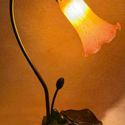 Pond Lily Flower Table Lamp, Stained Glass Table Lamp, Spring Home Decor, Handmade Antique Lighting, Vintage Tiffany lamp