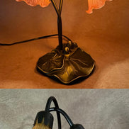 Pond Lily Flower Table Lamp, Stained Glass Table Lamp, Spring Home Decor, Handmade Antique Lighting, Vintage Tiffany lamp