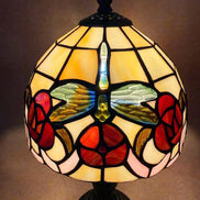 Floral Tiffany Table Lamp, Home Decor, Handmade Antique Lighting, Flower Tiffany lamp