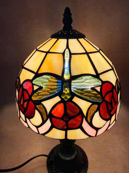 Floral Tiffany Table Lamp, Home Decor, Handmade Antique Lighting, Flower Tiffany lamp