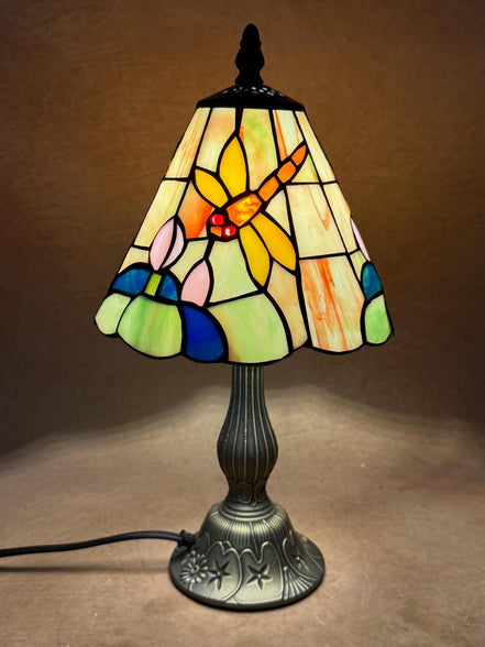 Dragonfly Tiffany Table Lamp, Home Decor, Handmade Antique Lighting, 8” Animal Tiffany lamp
