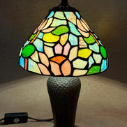 Floral Tiffany Table Lamp, Home Decor, Handmade Antique Lighting, Flower Tiffany lamp