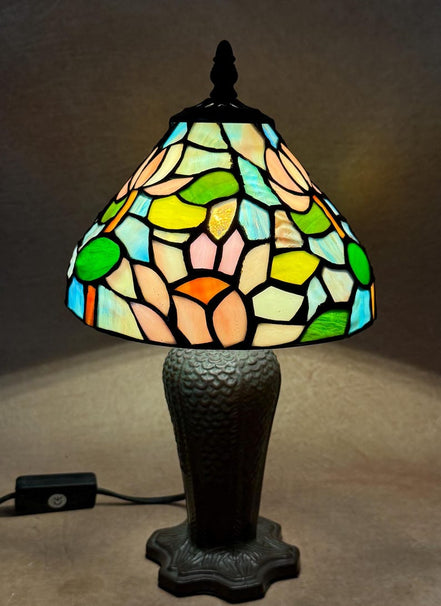 Floral Tiffany Table Lamp, Home Decor, Handmade Antique Lighting, Flower Tiffany lamp