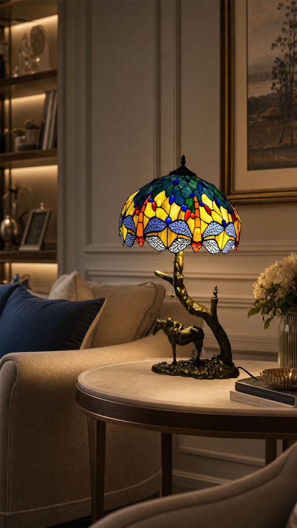 Vintage Tiffany Lamp, Handmade Desk Lamp, Floor Lamp, Stained Glass Lamp Shade, Victorian Home Decor, Gift for Mom, Handmade Home Decor